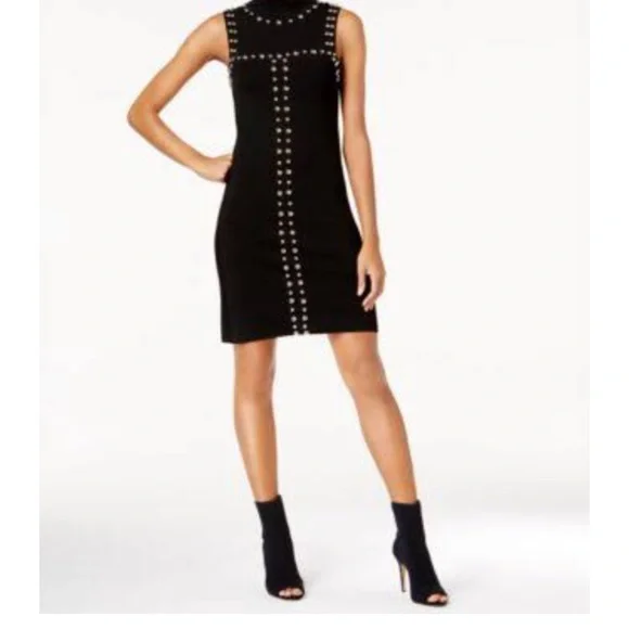 Sale❄️INC textured open peep high heel sock ankle Booties black sandals size 7.5 - Picture 8 of 11